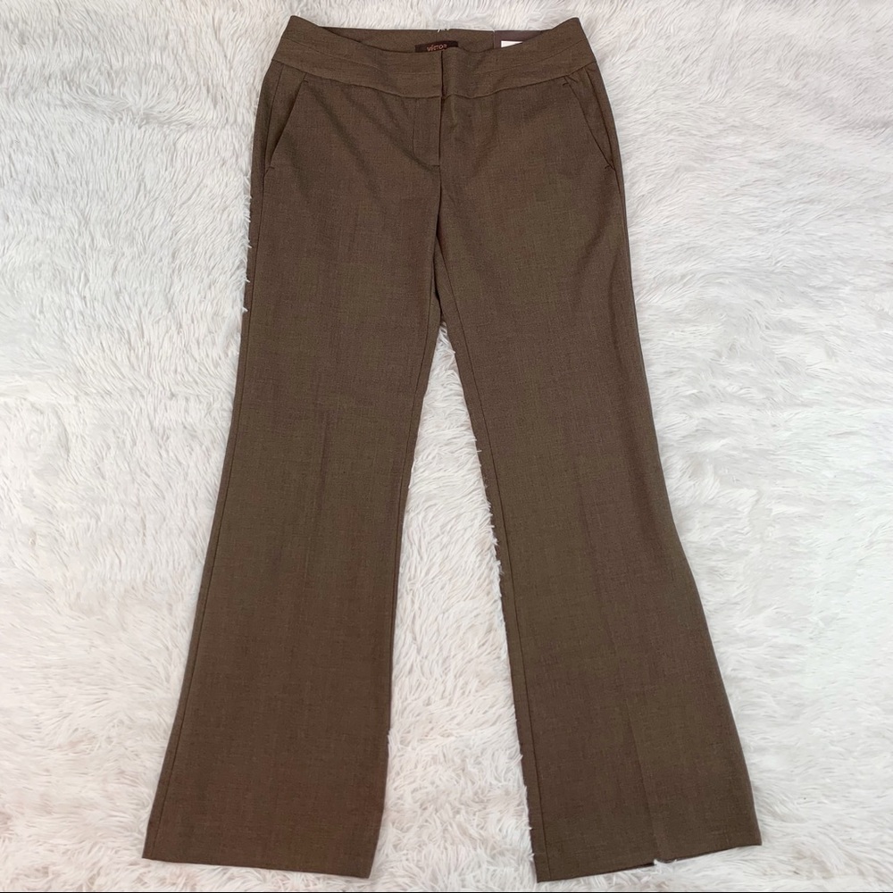 Victor Alfaro mid rise boot cut dress pants trousers in brown